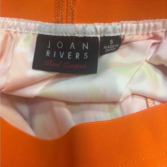 JOAN RIVERS RED CARPET COLLECTION ORANGE FLORAL PLEATED FULL CIRCLE SKIRT SZ S-M - Picture 5 of 9